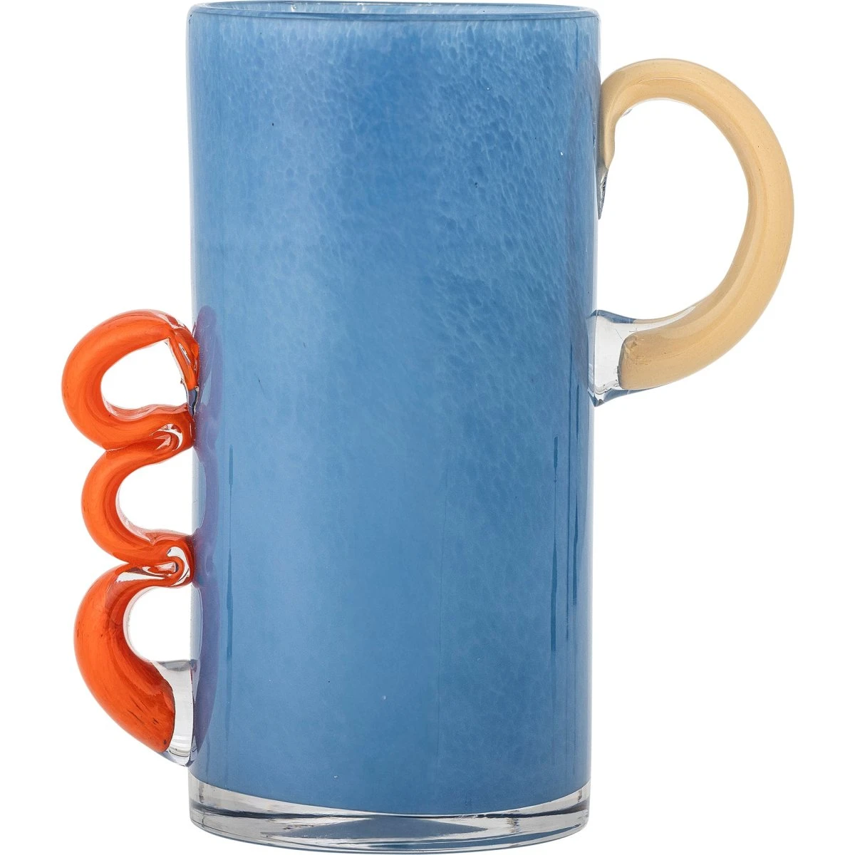 Bloomingville Carlie Vase - Blå Glas med Skulpturelle Hanke