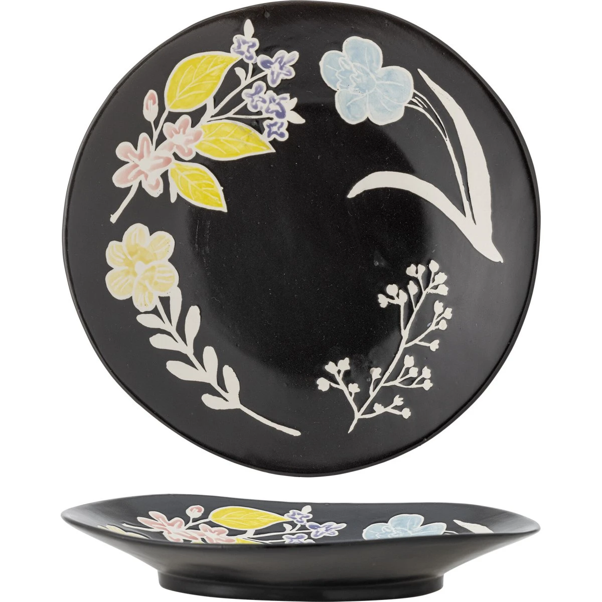 Bloomingville Amberly Serveringsfad i Stentøj, Sort, ø26 cm