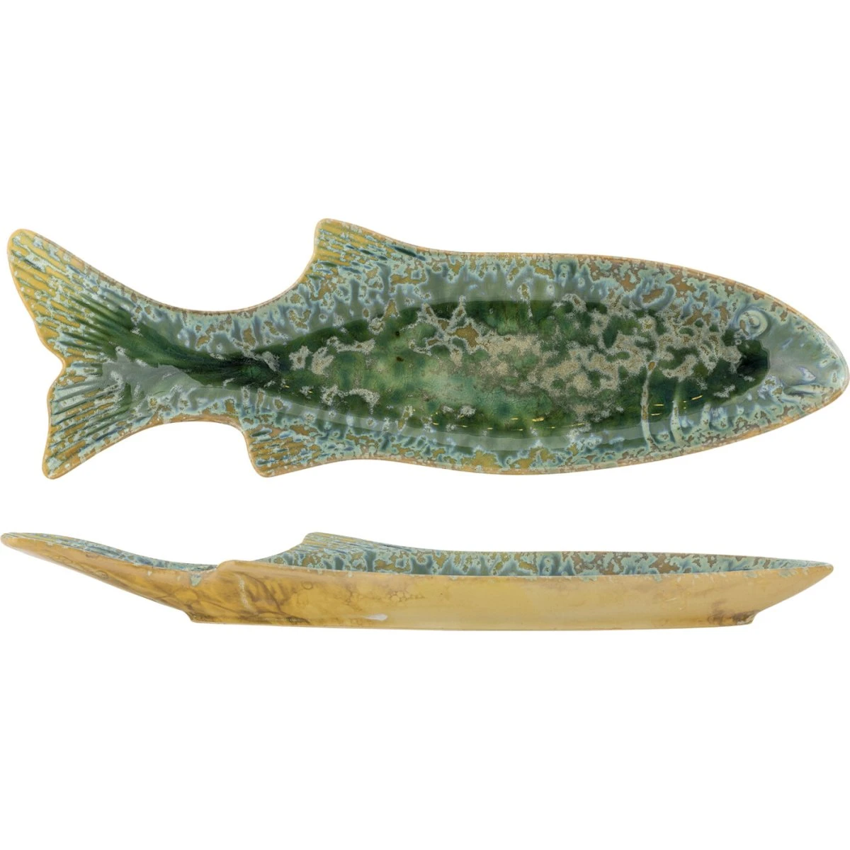 Creative Collection Hadden Serveringsfad i stentøj, fisk, 42x13 cm