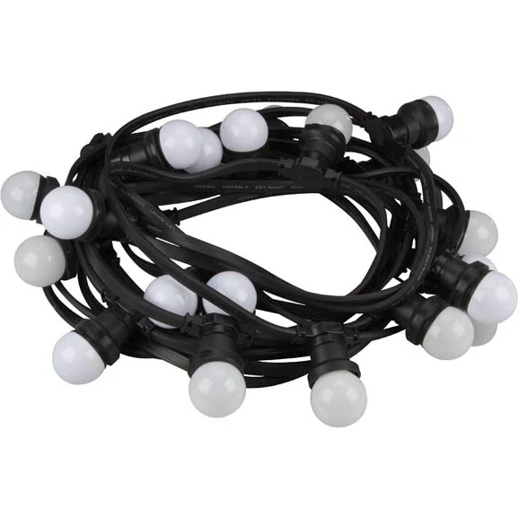 Party lyskæde med 20 varm hvide LED-pærer, 11,5 m