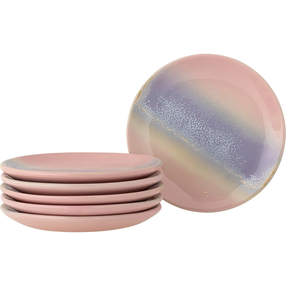 Bloomingville Safie Tallerken, 6-pak - Rosa Stentøj Ø15 cm