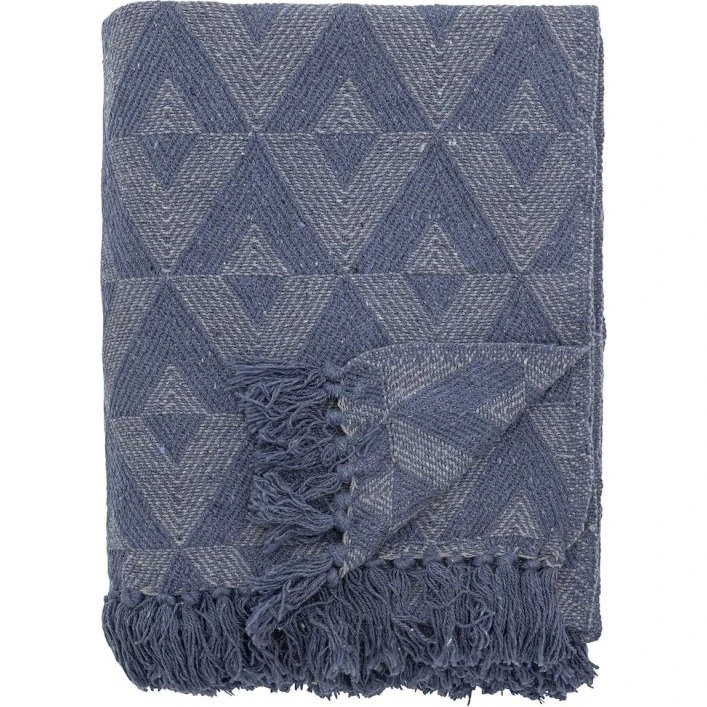 Bloomingville Udine Plaid blå mønstret 130x160 cm