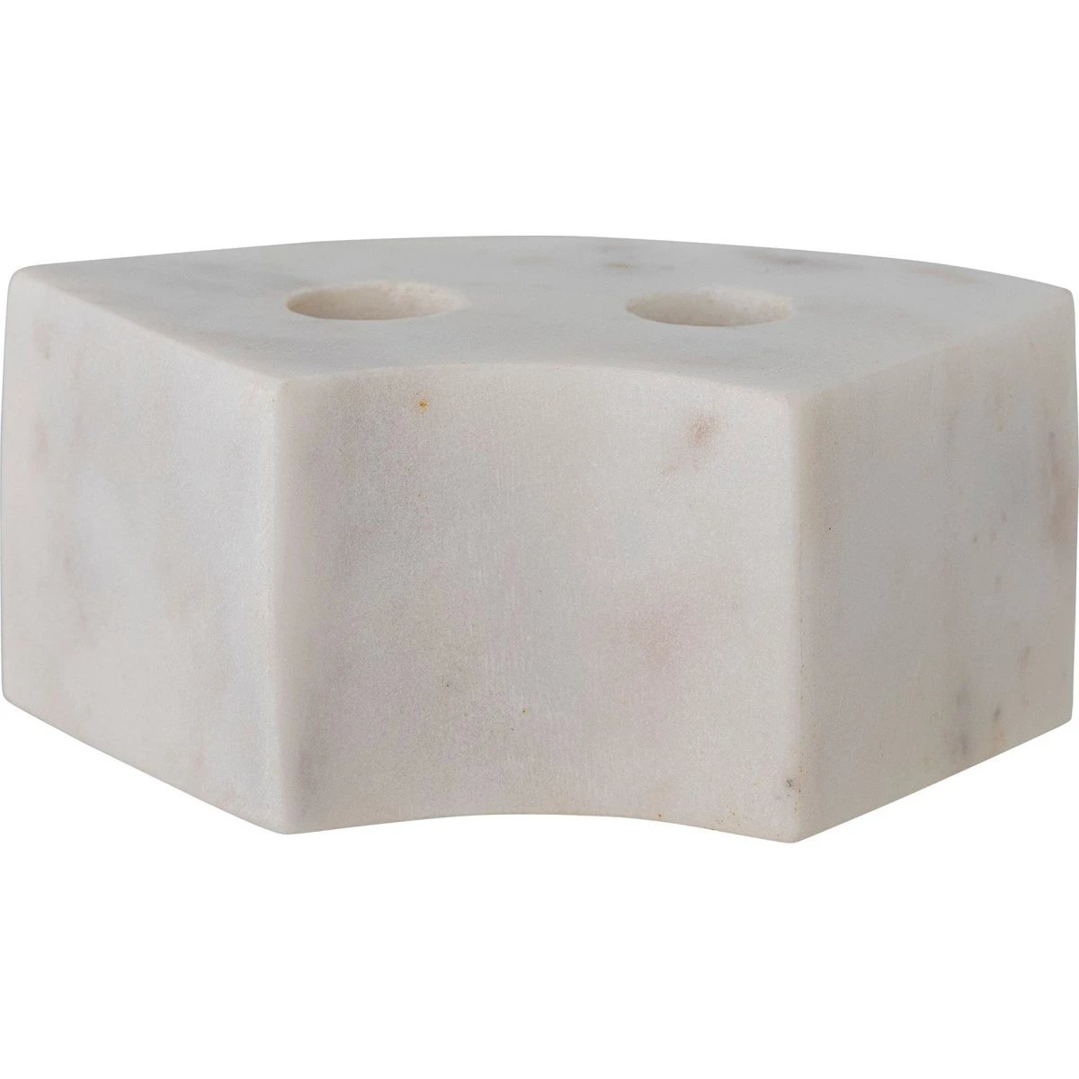 Bloomingville Florida Lysestage i hvid marmor - 14,5x6x7,5 cm
