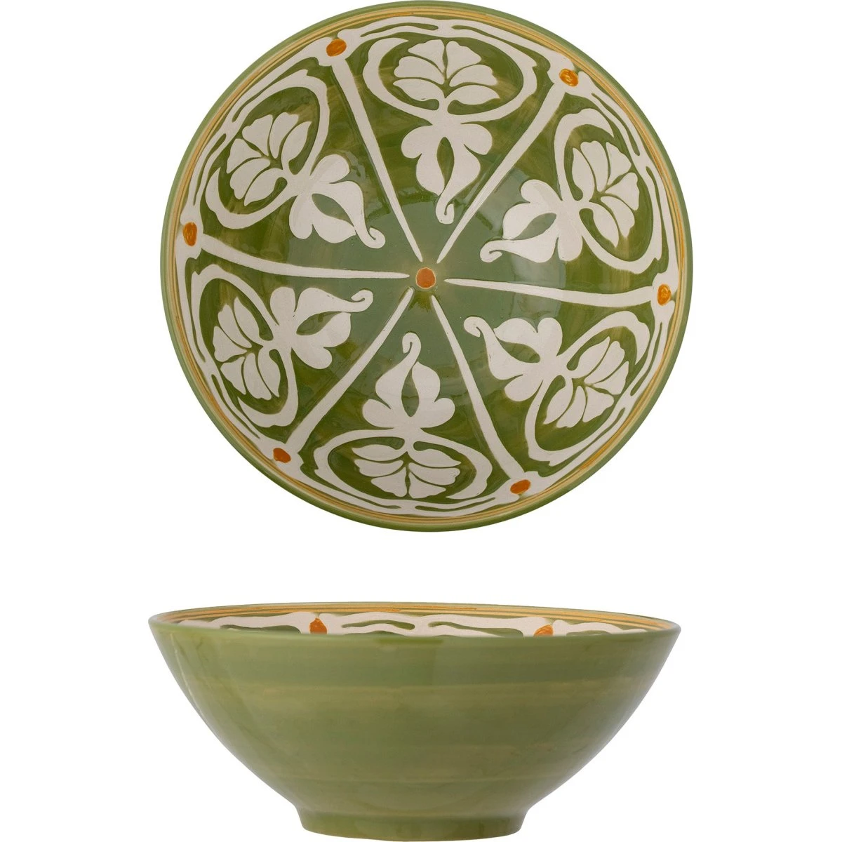 Bloomingville Heikki Skål - Grøn Stentøj - Ø26,5 cm