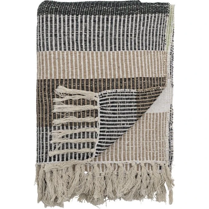 Creative Collection Isnel Plaid i genanvendt bomuld, 130x160 cm