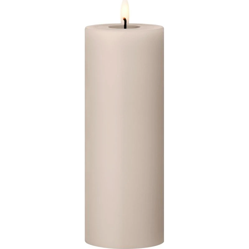 Ester & Erik LED bloklys i ægte voks, Linen Grey, 20 cm