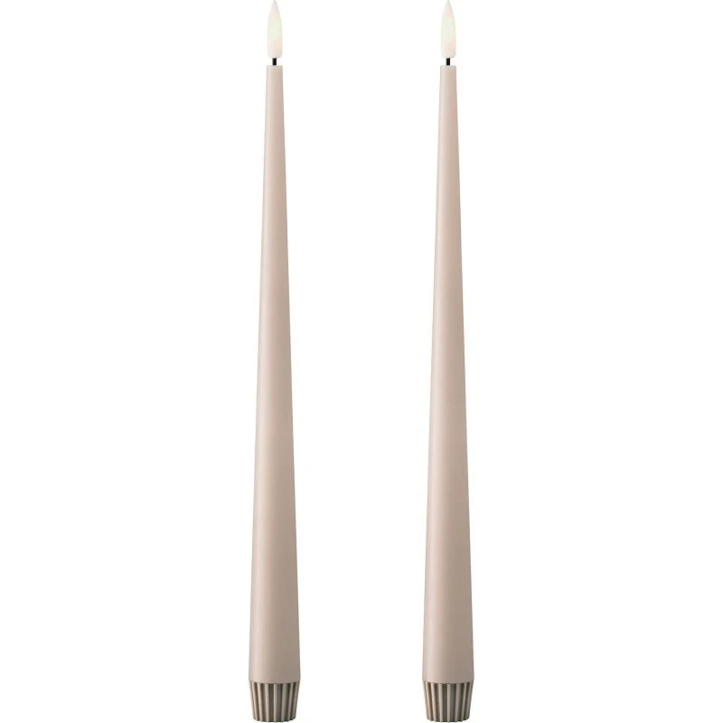 Ester & Erik LED kronelys, 30 cm, Linen Grey, 2-pak