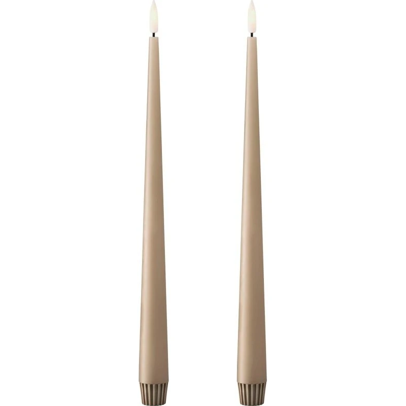 Ester & Erik LED kronelys, 30 cm, lysebrun, 2-pak