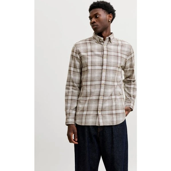 Jack & Jones Jprbluharvey Check L/S Skjorte - Mørkeblå/Lysegrå