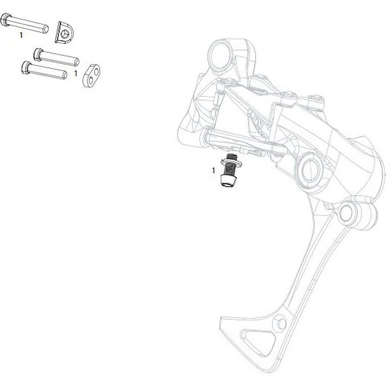 Sram Rival 1 Skruesæt L+H + Kabelskrue