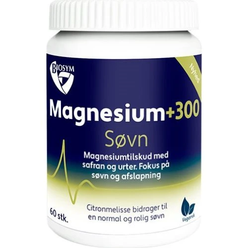 Biosym Magnesium +300 Søvn 60 kapsler