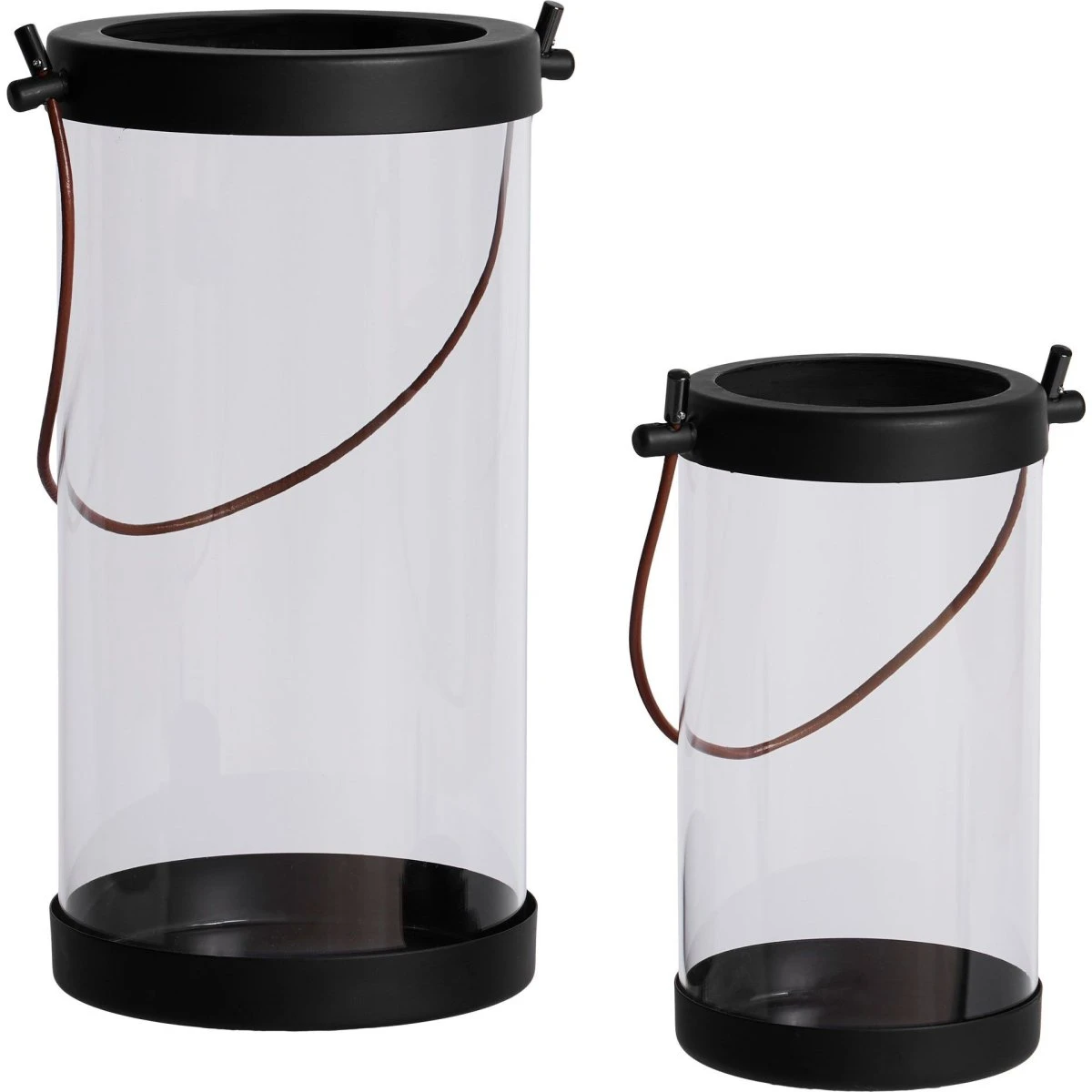 Andersen Pipe Lanterner i glas og sort metal, 20 & 30 cm