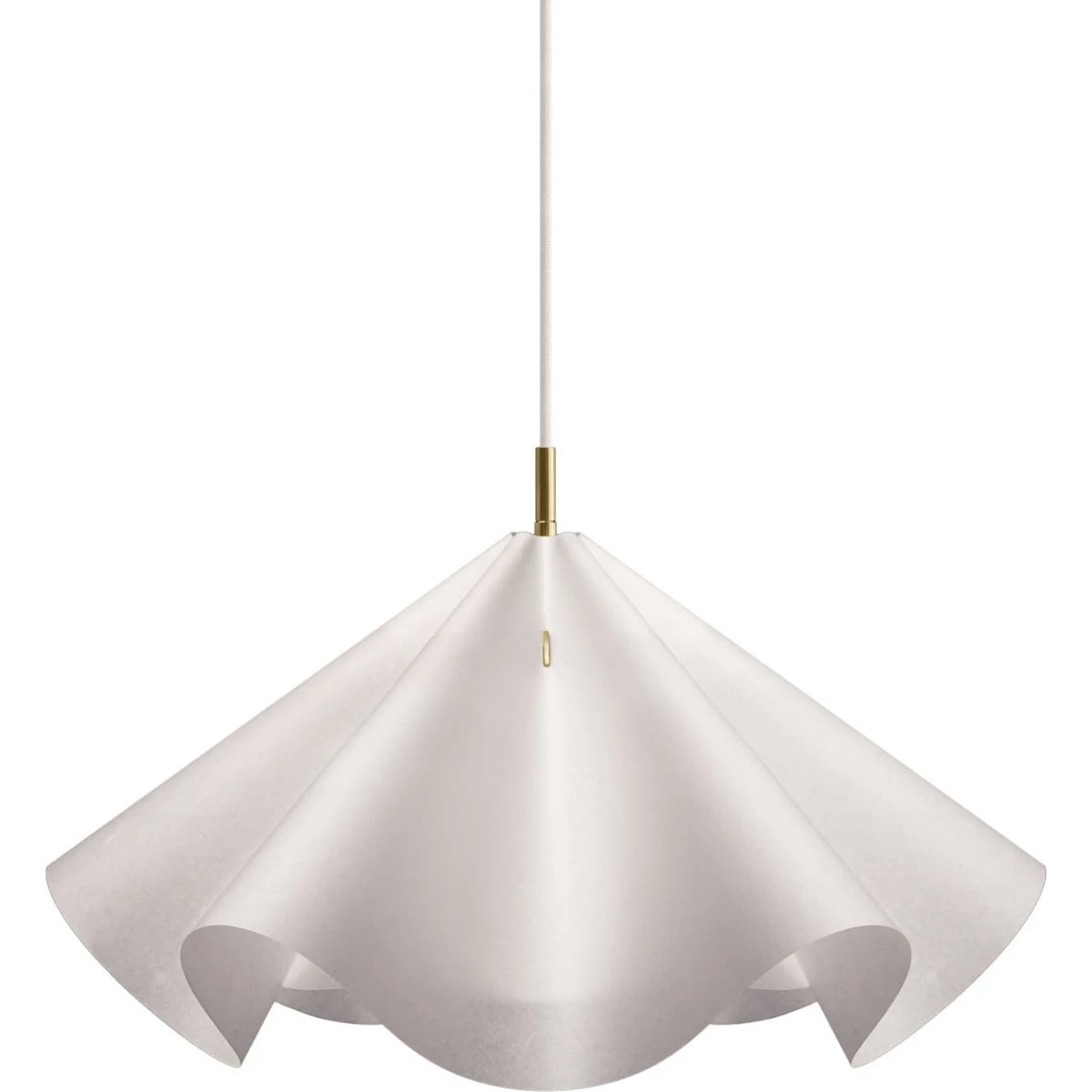 Moebe Sinuate Pendel – Hvid/Messing, Ø60 cm