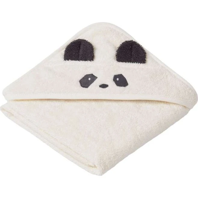 Liewood Albert Badehåndklæde m. hætte - Panda/Creme De La Creme