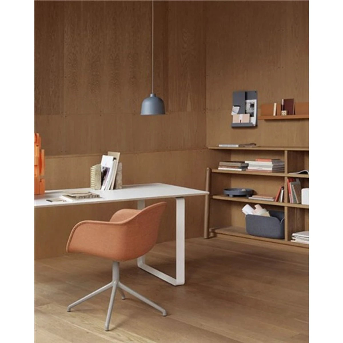 Muuto Grain Pendel Blue-Grey - Bambuslampe