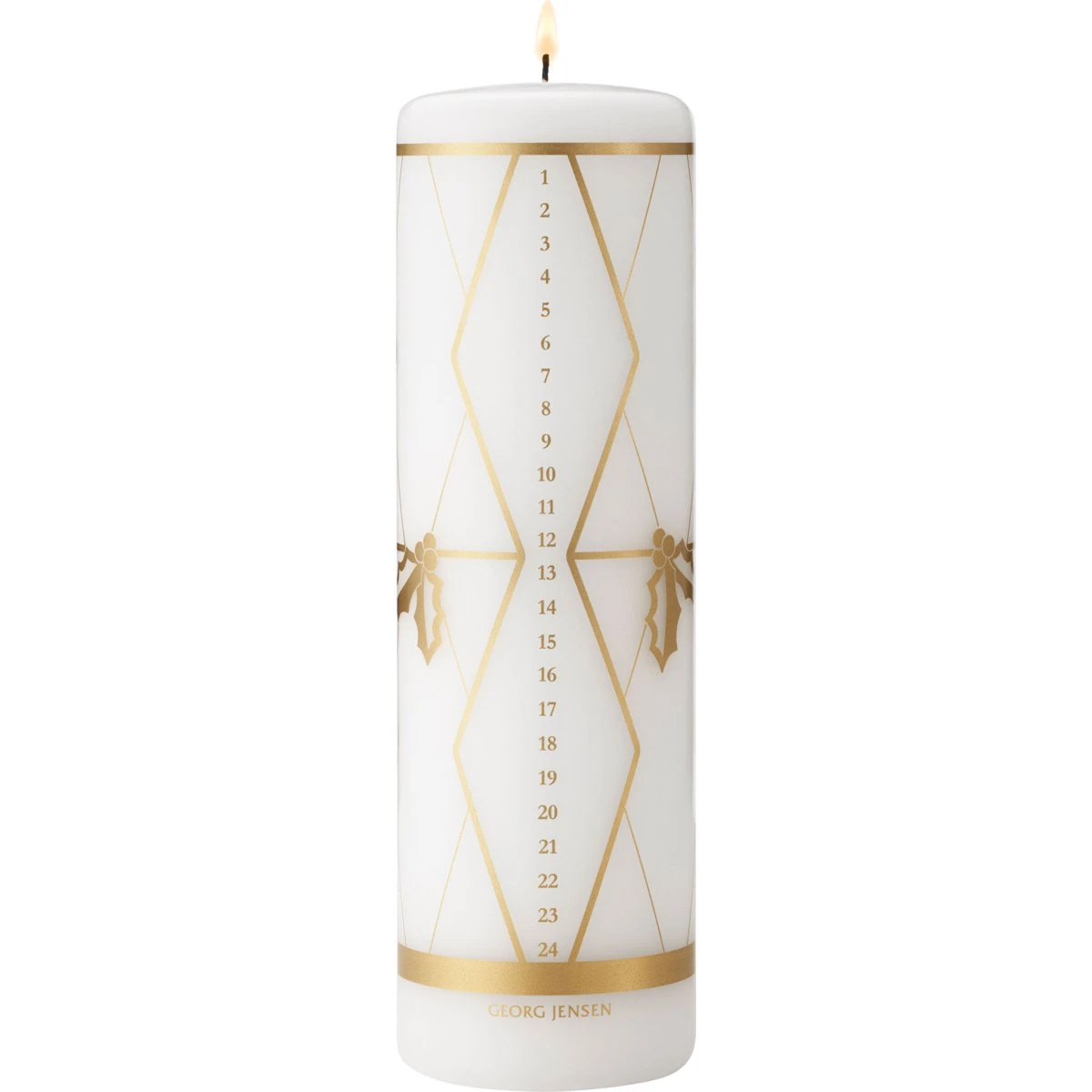 Georg Jensen Classic Christmas 2026 kalenderlys med guldtryk