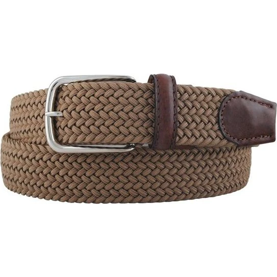 6806/35 Sand Ribbon elastisk fletbælte med sølvspænde