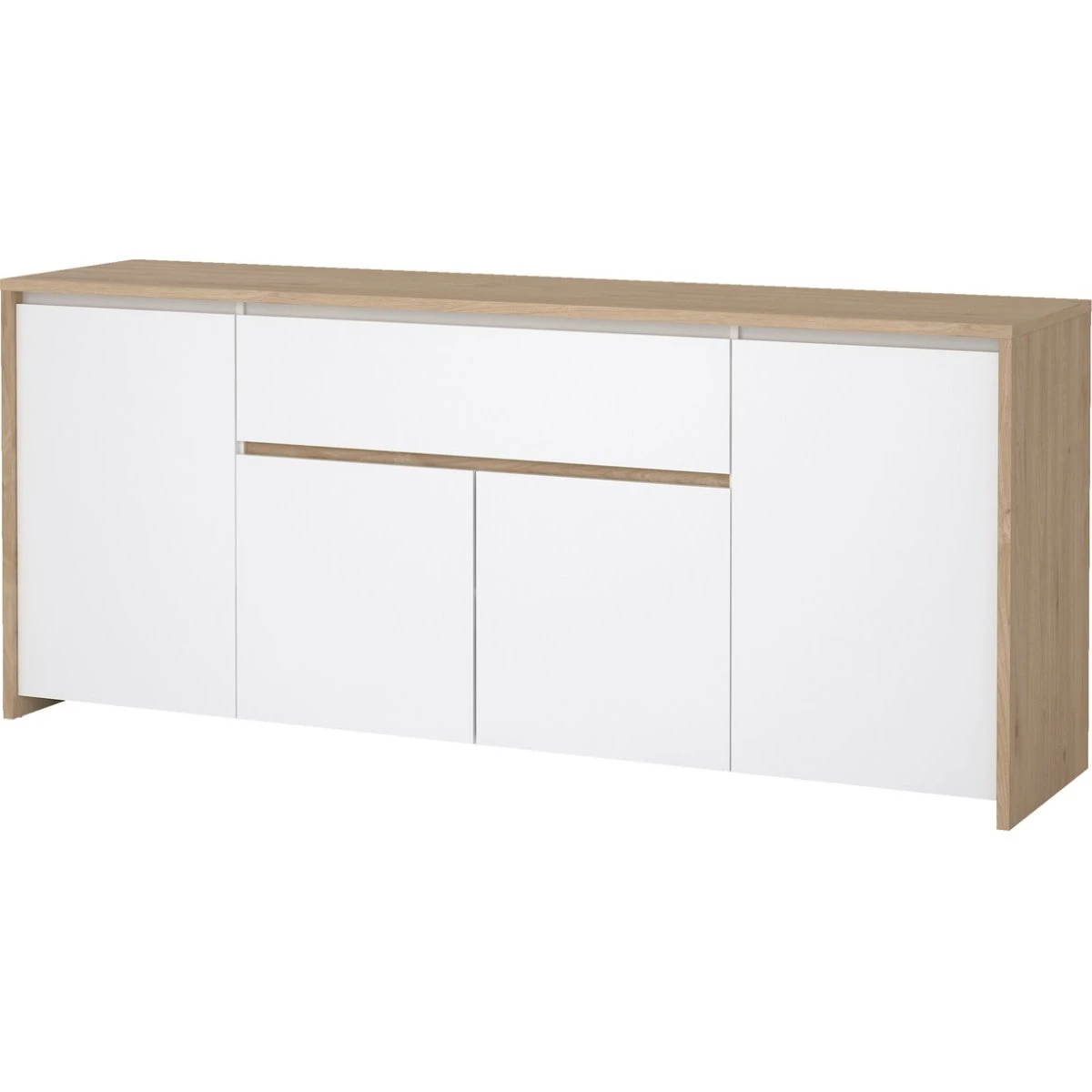Vesterholm Next Skænk i Jackson Hickory & Hvid Højglans, 197x48 cm