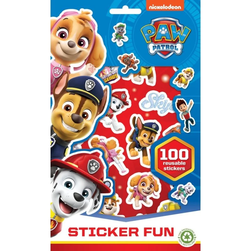 PAW Patrol stickers-bog, 100 flytbare stickers (15×25 cm)