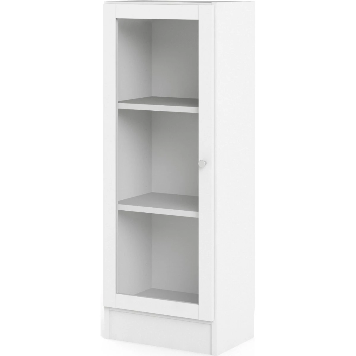 TVILUM Basic reol - hvid med glaslåge og 2 hylder (107x41x28 cm)