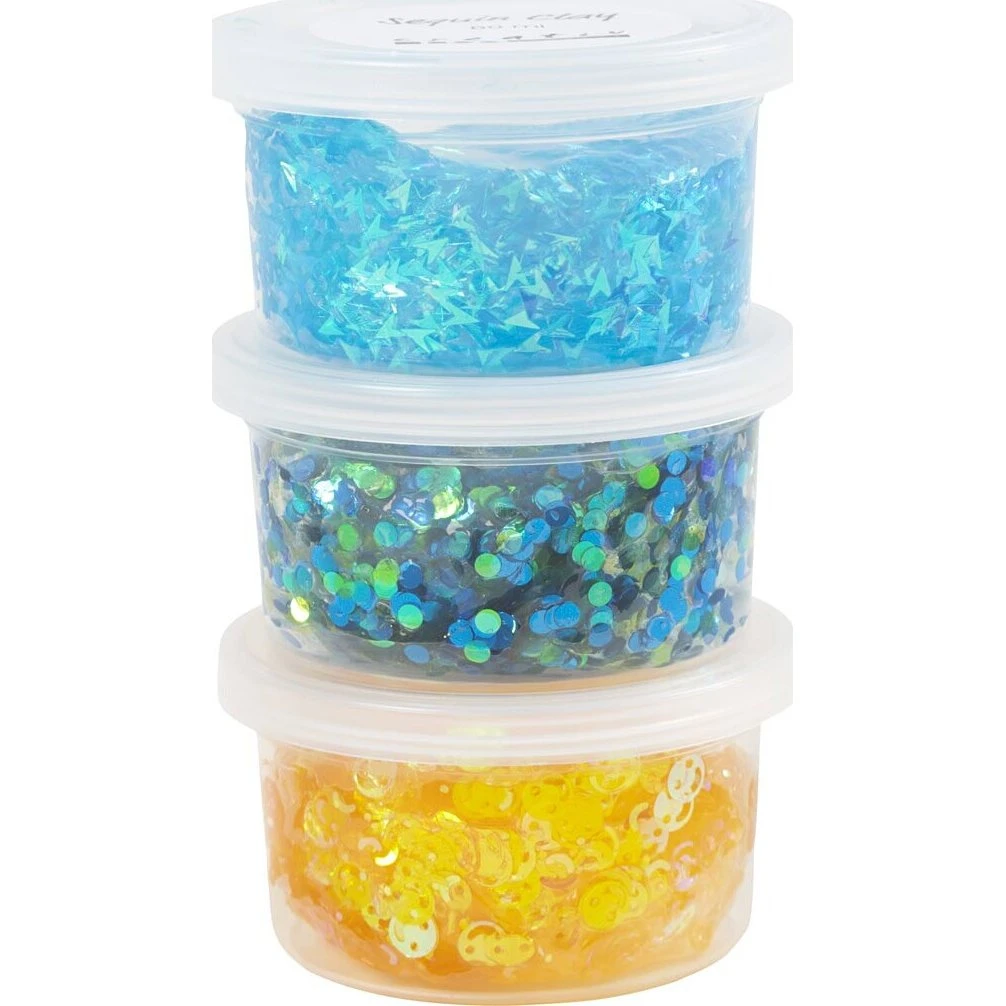 Creativ Company Sequin Clay Blå/Grøn Harmoni 3x60g