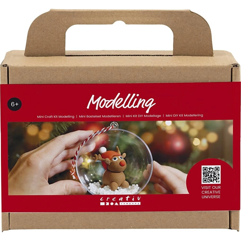 Creativ Company DIY Kit - Julekugle med Rensdyr (Silk & Foam Clay)