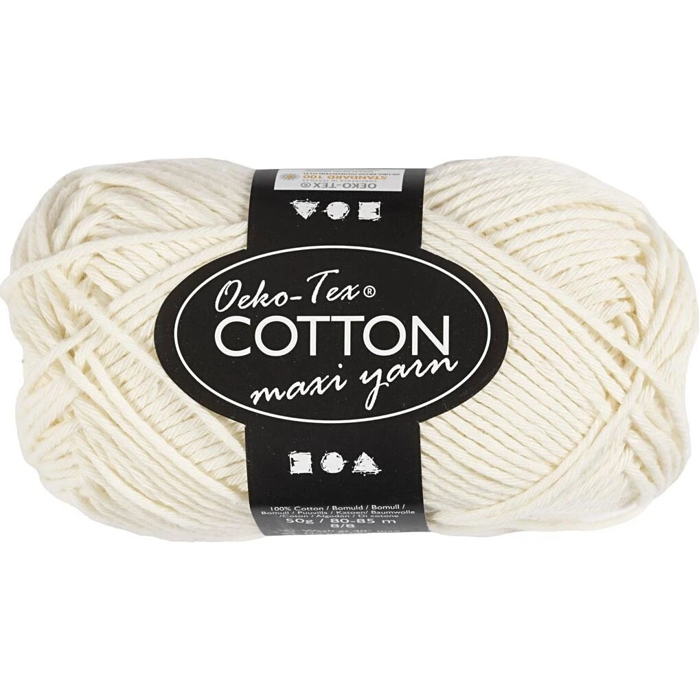 Creativ Company Cotton Yarn Size 8/8 Off-White 50g