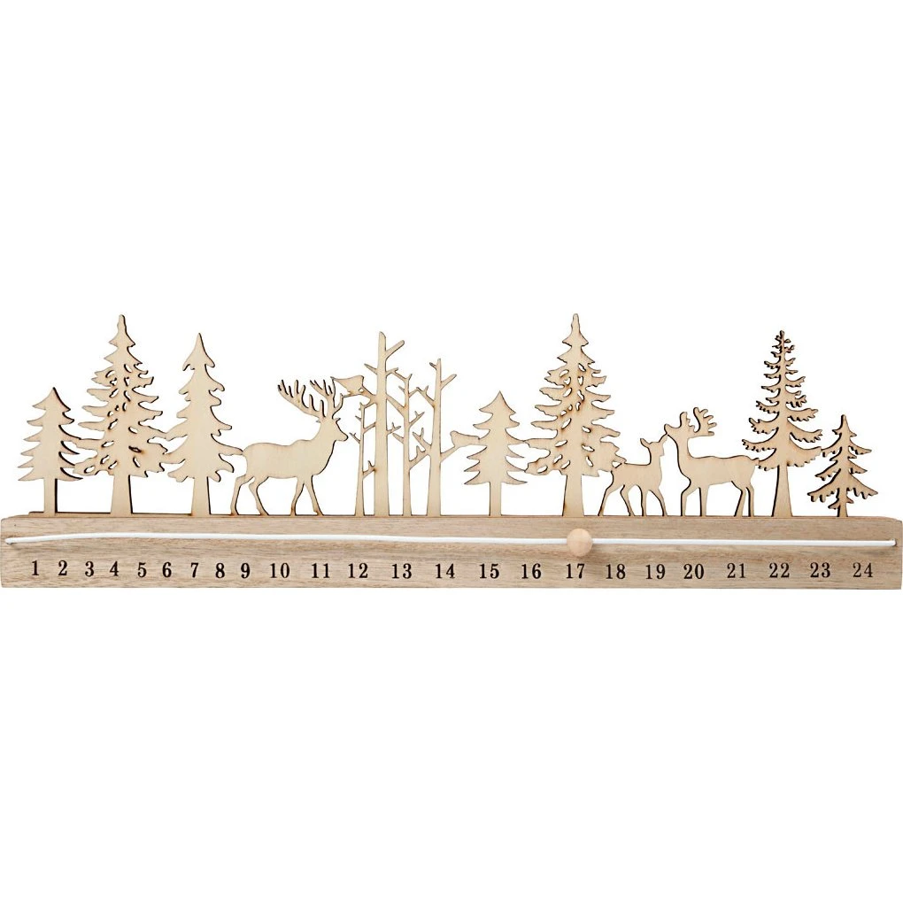 Creativ Company Julekalender Nedtælling - Landskabssilhuet 40 cm