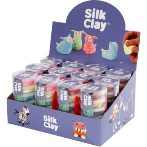Silk Clay® Modelleringsmasse - 12 sæt (Standard & Neon)
