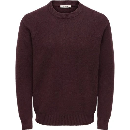 Only & Sons Onsjames Rlx Crew Knit - Mørkegrå Melange