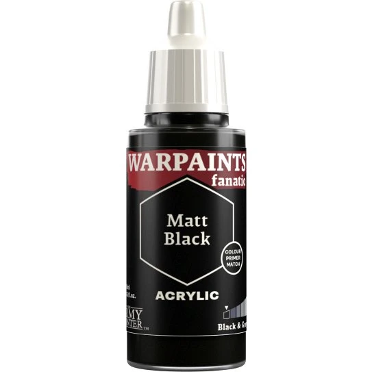 Army Painter Warpaints Fanatic Acrylics - Matt Black WP3001