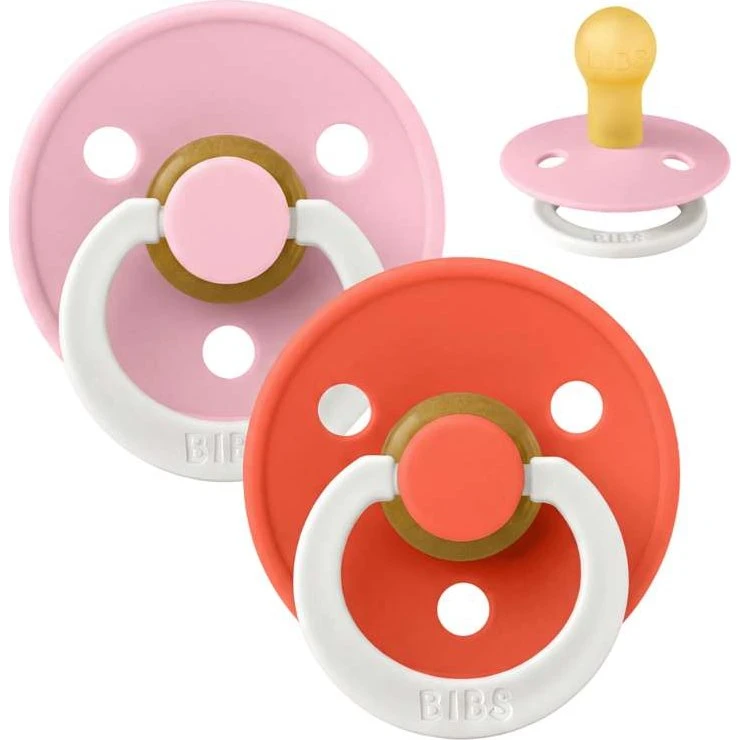 BIBS Colour Glow Sut - 2-pak - Baby Pink/Tango - Str. 1