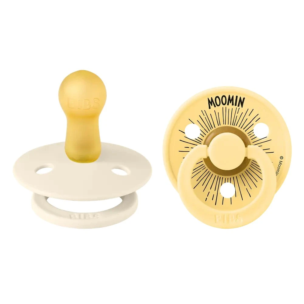 BIBS x Moomin Colour Sut 2-pak - Str. 2 - Ivory/Pale Butter