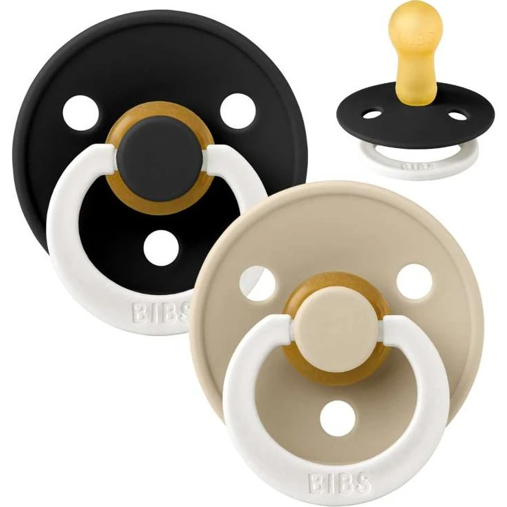 BIBS Colour Sut 2-pak - Str. 2 - Black/Vanilla Glow