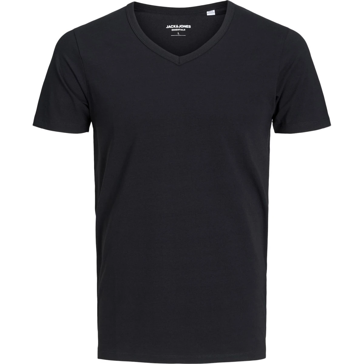 Jack & Jones V-hals T-shirt i sort - XS