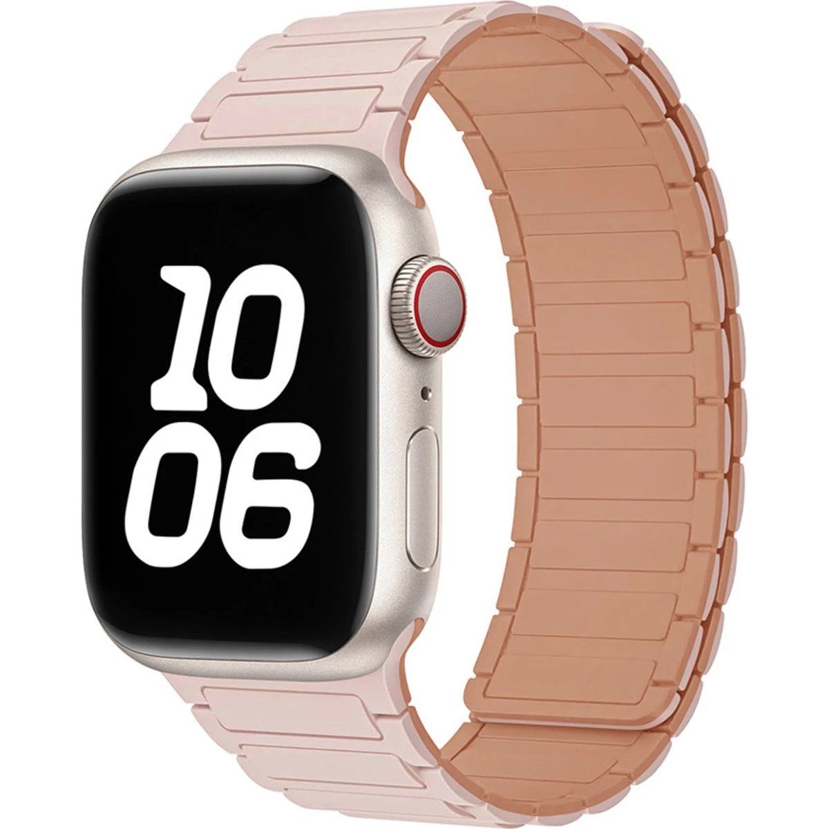 Lippa Magnetisk Silikone Rem til Apple Watch, Pink Oxford