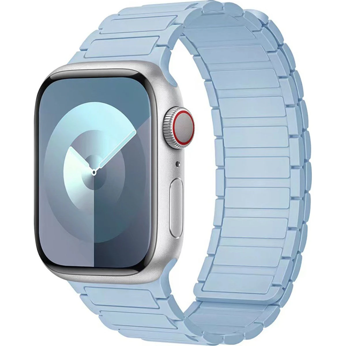 Lippa Magnetisk Silikonerem til Apple Watch, Lyseblå 42-49 mm