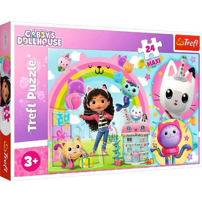 Trefl Gabby's Dollhouse Happy Gabby Puslespil - 24 Maxi Brikker