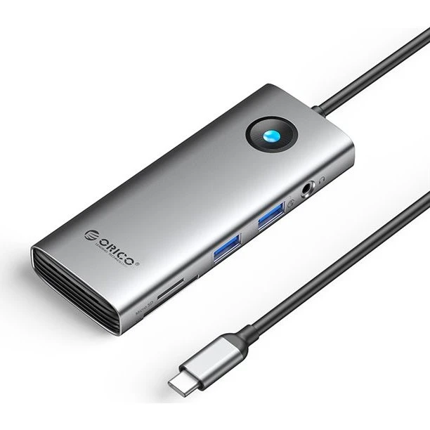 Orico PW11-8PM 8-in-1 USB-C Dockingstation - Grå