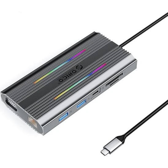 ORICO XCR 12-in-1 RGB USB-C Docking Station - Grå