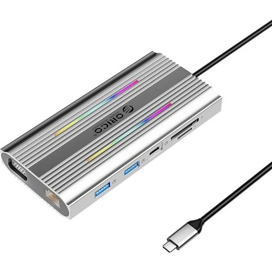 ORICO XDR 12-in-1 RGB USB-C Docking Station - Grå