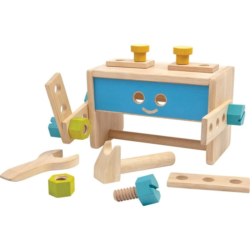 PlanToys Robot Værktøjskasse - 2-i-1 trælegetøj