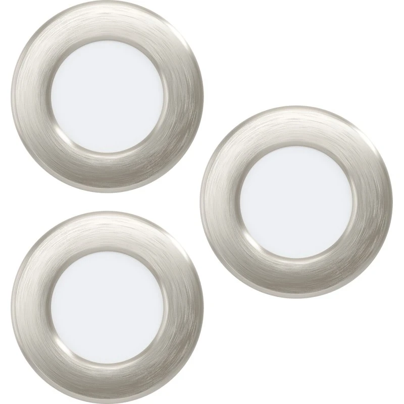 EGLO FUEVA 5 indbygningsspot 3-pak Ø86 mm, børstet stål