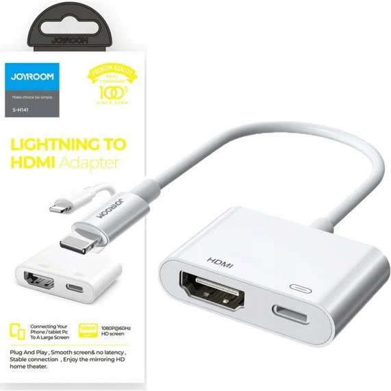 Joyroom S-H141 Lightning til HDMI-adapter - Hvid