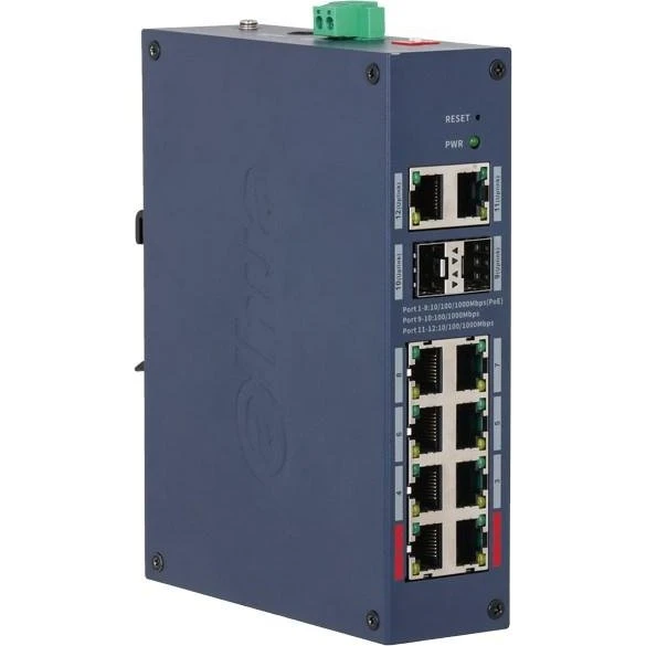 DAHUA CHS4212-8GT-110 Managed L2 PoE Switch, Blå