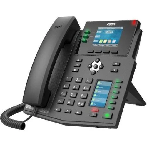 Fanvil X4U IP-telefon med 12 linjer, sort