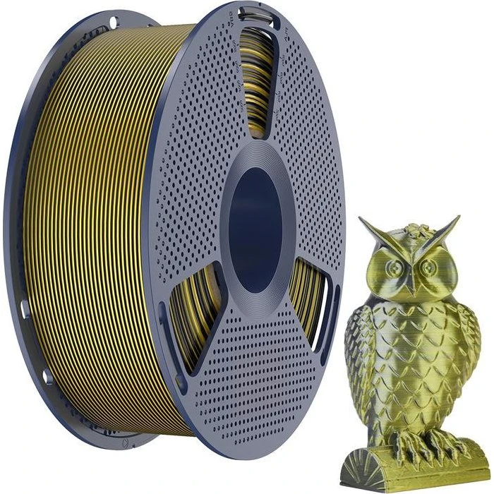 Sunlu PLA+ Silk Dual-Color Filament - Sort og Guld, 1.75mm, 1kg