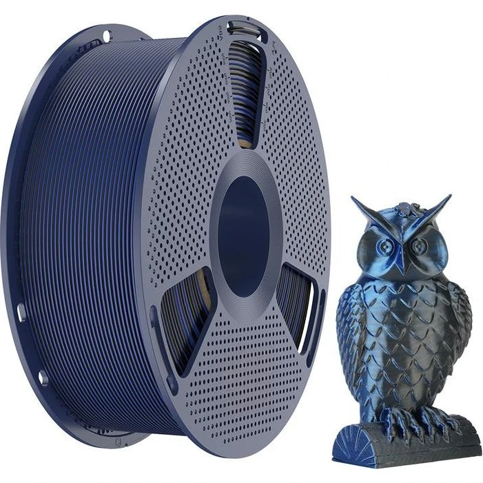 Sunlu PLA+ Silk Dual Color Filament - Sort og Blå, 1.75mm, 1kg