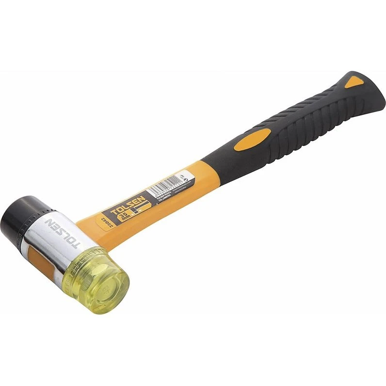 Kombihammer med glasfiberskaft og to gummislagflader, 410 g