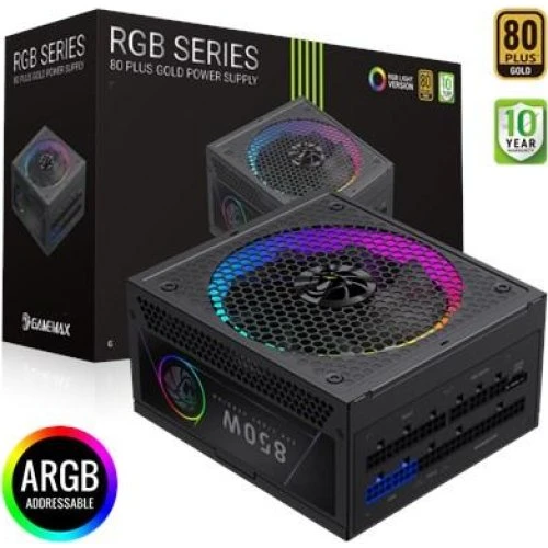 GameMax RGB 850G 850W 80 PLUS Gold Fuld Modulær Strømforsyning